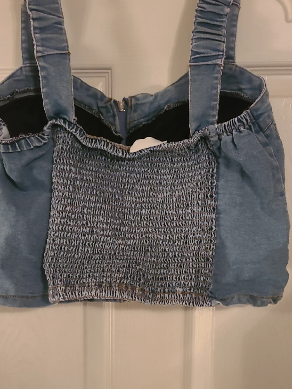 Denim Bustier Crop Top - Light Blue - Picture 2 of 2